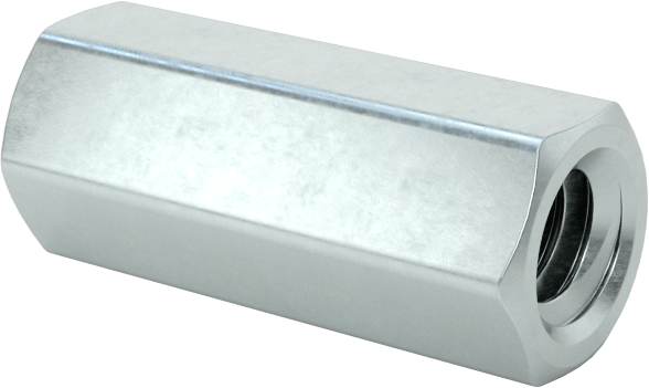 Çinko Kaplı Pirinç Dişi Dişli Altıgen Ayırıcı, 1/8" Altıgen Boyutu, 5/16" Uzunluk, 2-56 Diş Boyutu
