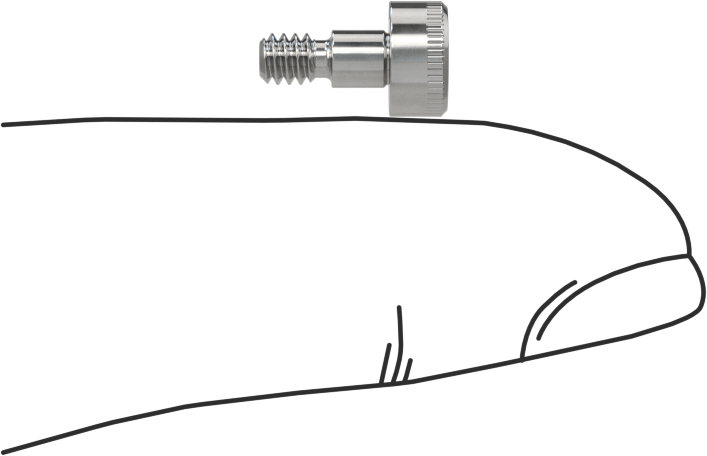 316 Paslanmaz Çelik Diş Kilitli Omuzlu Vida, 1/8" Omuz Çapı, 1/8" Omuz Uzunluğu, 4-40 Diş
