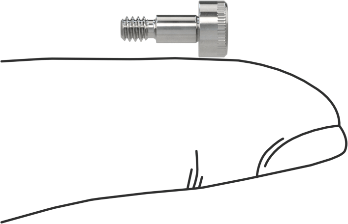 316 Paslanmaz Çelik Diş Kilitli Omuzlu Vida, 1/8" Omuz Çapı, 3/16" Omuz Uzunluğu, 4-40 Diş