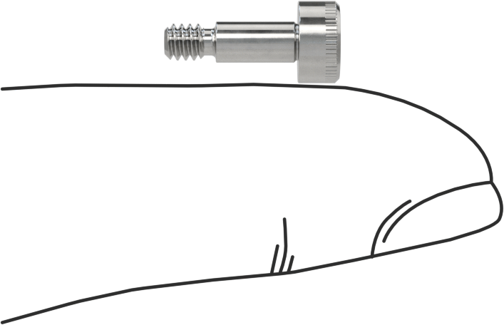 316 Paslanmaz Çelik Diş Kilitli Omuzlu Vida, 1/8" Omuz Çapı, 1/4" Omuz Uzunluğu, 4-40 Diş