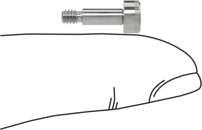 316 Paslanmaz Çelik Diş Kilitli Omuzlu Vida, 1/8" Omuz Çapı, 5/16" Omuz Uzunluğu, 4-40 Diş