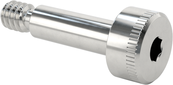 316 Paslanmaz Çelik Diş Kilitli Omuzlu Vida, 1/8" Omuz Çapı, 3/8" Omuz Uzunluğu, 4-40 Diş