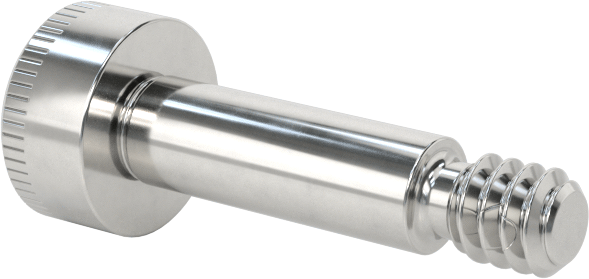 316 Paslanmaz Çelik Diş Kilitli Omuzlu Vida, 1/8" Omuz Çapı, 3/8" Omuz Uzunluğu, 4-40 Diş