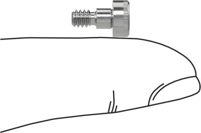 316 Paslanmaz Çelik Diş Kilitli Omuzlu Vida, 5/32" Omuz Çapı, 1/8" Omuz Uzunluğu, 6-32 Diş
