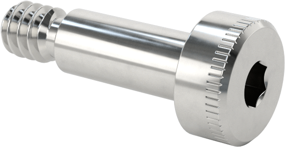 316 Paslanmaz Çelik Diş Kilitli Omuzlu Vida, 5/32" Omuz Çapı, 3/8" Omuz Uzunluğu, 6-32 Diş