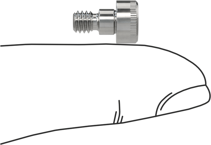 316 Paslanmaz Çelik Diş Kilitli Omuzlu Vida, 3/16" Omuz Çapı, 1/8" Omuz Uzunluğu, 8-32 Diş