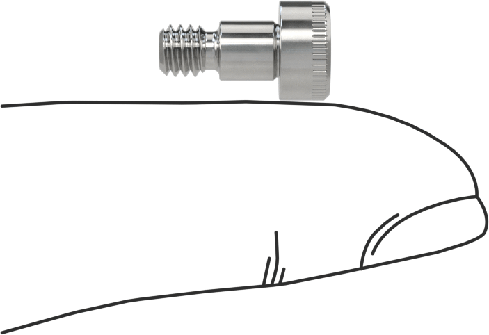 316 Paslanmaz Çelik Diş Kilitli Omuzlu Vida, 3/16" Omuz Çapı, 3/16" Omuz Uzunluğu, 8-32 Diş