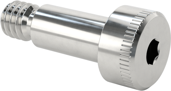 316 Paslanmaz Çelik Diş Kilitli Omuzlu Vida, 3/16" Omuz Çapı, 3/8" Omuz Uzunluğu, 8-32 Diş