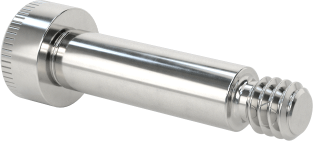 316 Paslanmaz Çelik Diş Kilitli Omuzlu Vida, 3/16" Omuz Çapı, 5/8" Omuz Uzunluğu, 8-32 Diş