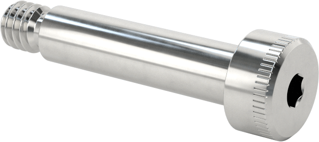 316 Paslanmaz Çelik Diş Kilitli Omuzlu Vida, 3/16" Omuz Çapı, 3/4" Omuz Uzunluğu, 8-32 Diş