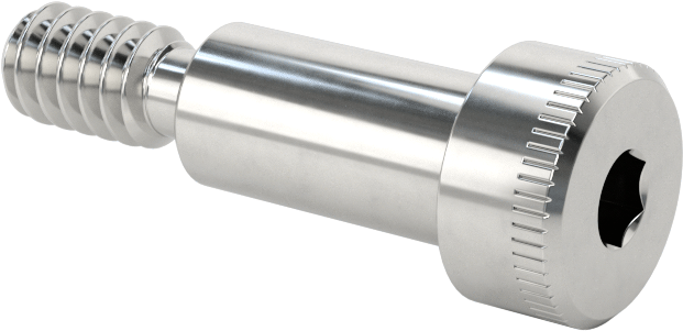 316 Paslanmaz Çelik Diş Kilitli Omuzlu Vida, 1/4" Omuz Çapı, 1/2" Omuz Uzunluğu, 10-24 Diş
