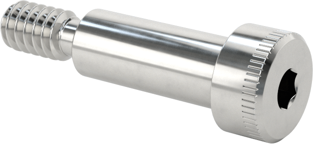 316 Paslanmaz Çelik Diş Kilitli Omuzlu Vida, 1/4" Omuz Çapı, 5/8" Omuz Uzunluğu, 10-24 Diş