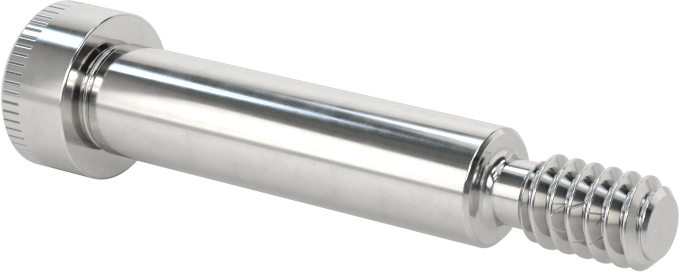 316 Paslanmaz Çelik Diş Kilitli Omuzlu Vida, 1/4" Omuz Çapı, 1" Omuz Uzunluğu, 10-24 Diş