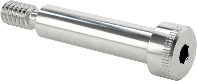 316 Paslanmaz Çelik Diş Kilitli Omuzlu Vida, 1/4" Omuz Çapı, 1" Omuz Uzunluğu, 10-24 Diş