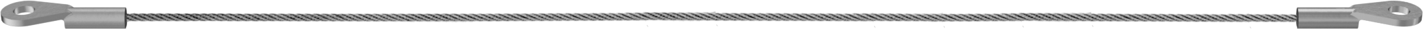 Galvanizli Çelik İp - Kaldırma Amaçlı Değildir, Gözden Göze, Kaplamalı, 1/16" Çap, 12" Uzunluk