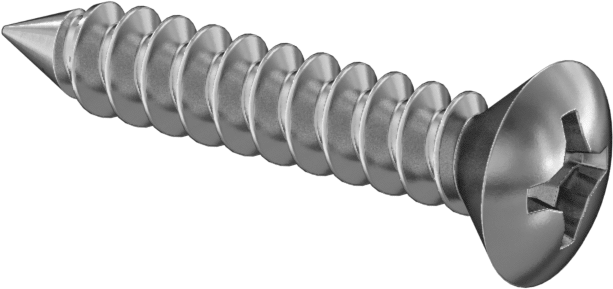 18-8 Paslanmaz Çelik Sac Metal için Oval Başlı Vidalar, 4 Numara Boyut, 5/8" Uzunluk