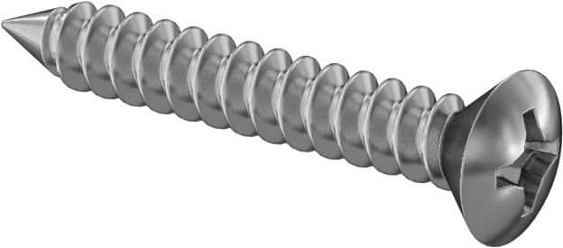 18-8 Paslanmaz Çelik Sac Metal için Oval Başlı Vidalar, 4 Numara Boyut, 3/4" Uzunluk