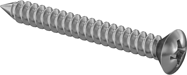 18-8 Paslanmaz Çelik Sac Metal için Oval Başlı Vidalar, 4 Numara Boyut, 1" Uzunluk