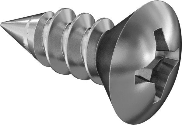 18-8 Paslanmaz Çelik Sac Metal için Oval Başlı Vidalar, Numara 6 Boyut, 3/8" Uzunluk