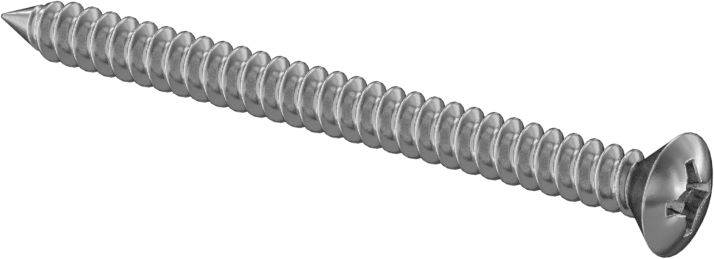 18-8 Paslanmaz Çelik Sac Metal için Oval Başlı Vidalar, Numara 6 Boyut, 1-3/4" Uzunluk