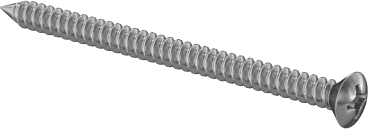 18-8 Paslanmaz Çelik Sac Metal için Oval Başlı Vidalar, Numara 6 Boyut, 2" Uzunluk