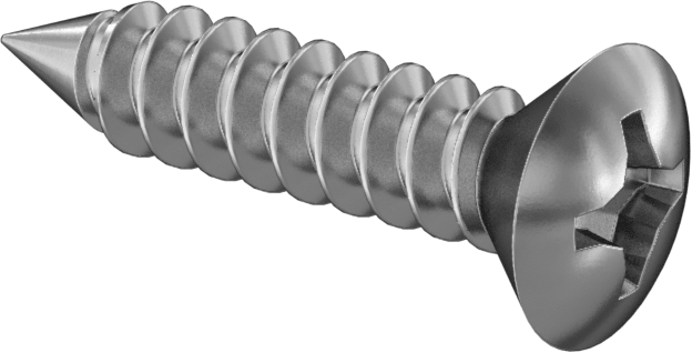 18-8 Paslanmaz Çelik Sac Metal için Oval Başlı Vidalar, Numara 8 Boyut, 3/4" Uzunluk