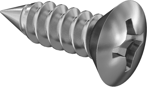 18-8 Paslanmaz Çelik Sac Metal için Oval Başlı Vidalar, 10 Numaralı Boyut, 5/8" Uzunluk
