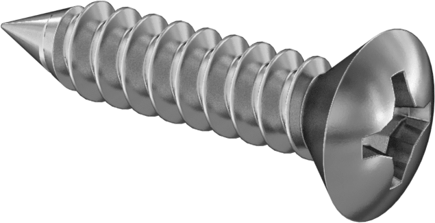 18-8 Paslanmaz Çelik Sac Metal için Oval Başlı Vidalar, 10 Numaralı Boyut, 7/8" Uzunluk