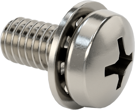 Paslanmaz Çelik Silindir Başlı Vidalar, İç Dişli Pullu, M2,5 x 0,45 mm Diş, 5 mm Uzunluk
