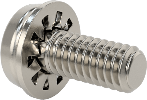 Paslanmaz Çelik Silindir Başlı Vidalar, İç Dişli Pullu, M2,5 x 0,45 mm Diş, 6 mm Uzunluk