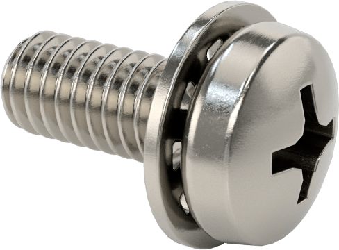 Paslanmaz Çelik Silindir Başlı Vidalar, İç Dişli Pullu, M2,5 x 0,45 mm Diş, 6 mm Uzunluk