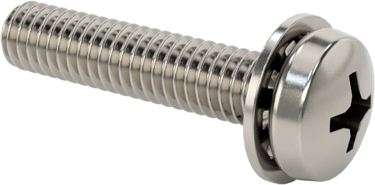 Paslanmaz Çelik Silindir Başlı Vidalar, İç Dişli Pullu, M2,5 x 0,45 mm Diş, 12 mm Uzunluk