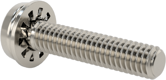 Paslanmaz Çelik Silindir Başlı Vidalar, İç Dişli Pullu, M2,5 x 0,45 mm Diş, 12 mm Uzunluk
