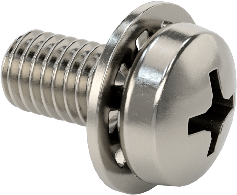 Paslanmaz Çelik Silindir Başlı Vidalar, İç Dişli Pullu, M3 x 0,5 mm Dişli, 6 mm Uzunluk