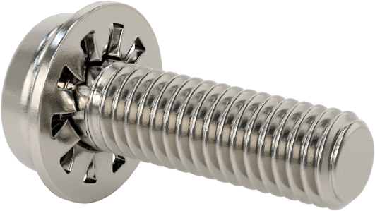 Paslanmaz Çelik Silindir Başlı Vidalar, İç Dişli Pullu, M3 x 0,5 mm Dişli, 10 mm Uzunluk