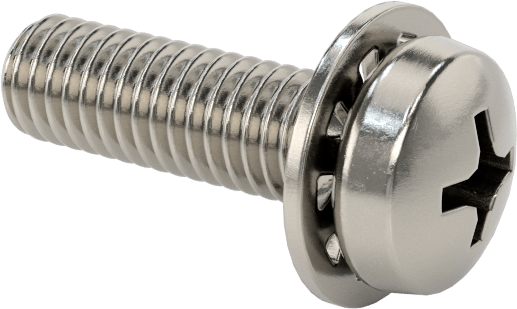 Paslanmaz Çelik Silindir Başlı Vidalar, İç Dişli Pullu, M3 x 0,5 mm Dişli, 10 mm Uzunluk