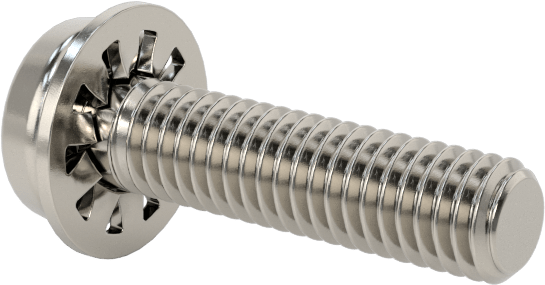 Paslanmaz Çelik Silindir Başlı Vidalar, İç Dişli Pullu, M3 x 0,5 mm Dişli, 12 mm Uzunluk