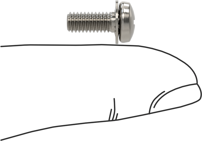 Paslanmaz Çelik Silindir Başlı Vidalar, İç Dişli Pullu, M4 x 0,7 mm Diş, 10 mm Uzunluk