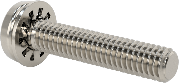 Paslanmaz Çelik Silindir Başlı Vidalar, İç Dişli Pullu, M4 x 0,7 mm Diş, 20 mm Uzunluk