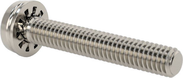 Paslanmaz Çelik Silindir Başlı Vidalar, İç Dişli Pullu, M4 x 0,7 mm Diş, 25 mm Uzunluk