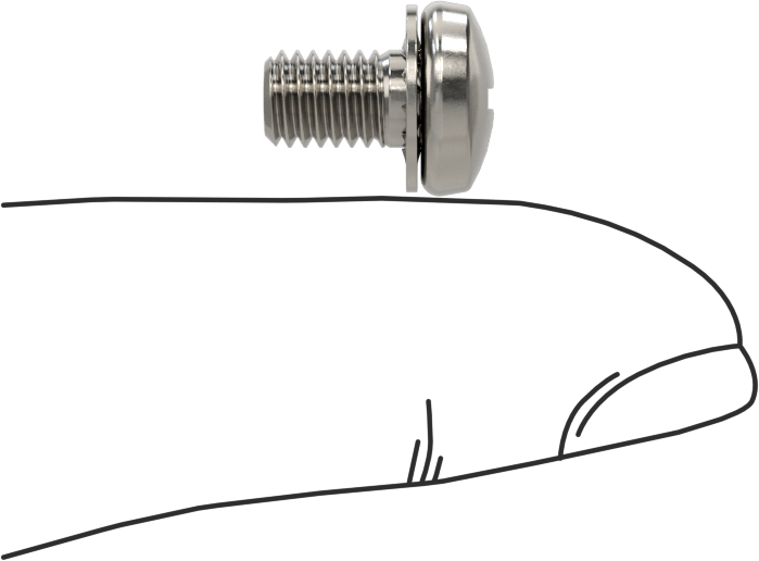 Paslanmaz Çelik Silindir Başlı Vidalar, İç Dişli Pullu, M5 x 0,8 mm Diş, 8 mm Uzunluk