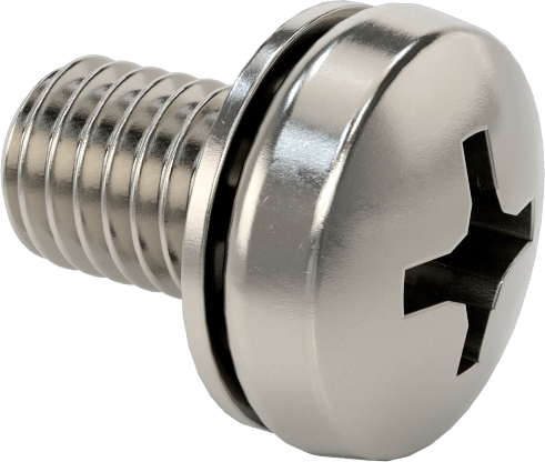 Paslanmaz Çelik Silindir Başlı Vidalar, İç Dişli Pullu, M5 x 0,8 mm Diş, 8 mm Uzunluk