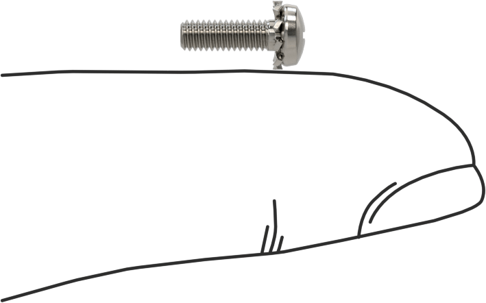 Paslanmaz Çelik Silindir Başlı Vidalar, Dış Dişli Pul ile, M2,5 x 0,45 mm Diş, 8 mm Uzunluk