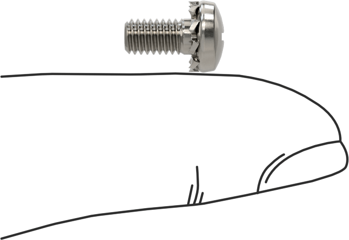 Paslanmaz Çelik Silindir Başlı Vidalar, Dış Dişli Pul ile, M4 x 0,7 mm Diş, 8 mm Uzunluk