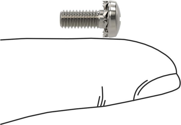 Paslanmaz Çelik Silindir Başlı Vidalar, Dış Dişli Pul ile, M4 x 0,7 mm Diş, 10 mm Uzunluk