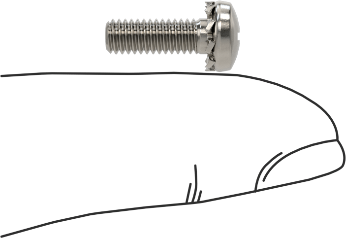 Paslanmaz Çelik Silindir Başlı Vidalar, Dış Dişli Pul ile, M4 x 0,7 mm Diş, 12 mm Uzunluk