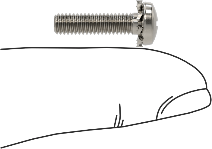 Paslanmaz Çelik Silindir Başlı Vidalar, Dış Dişli Pul ile, M4 x 0,7 mm Diş, 16 mm Uzunluk