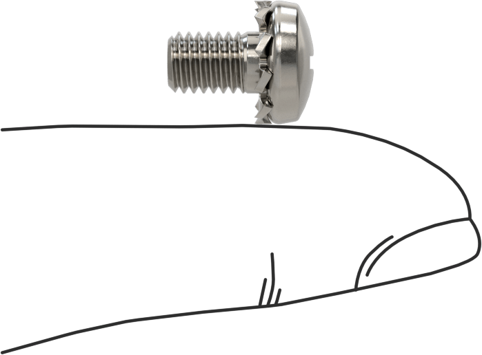 Paslanmaz Çelik Silindir Başlı Vidalar, Dış Dişli Pul ile, M5 x 0,8 mm Diş, 8 mm Uzunluk