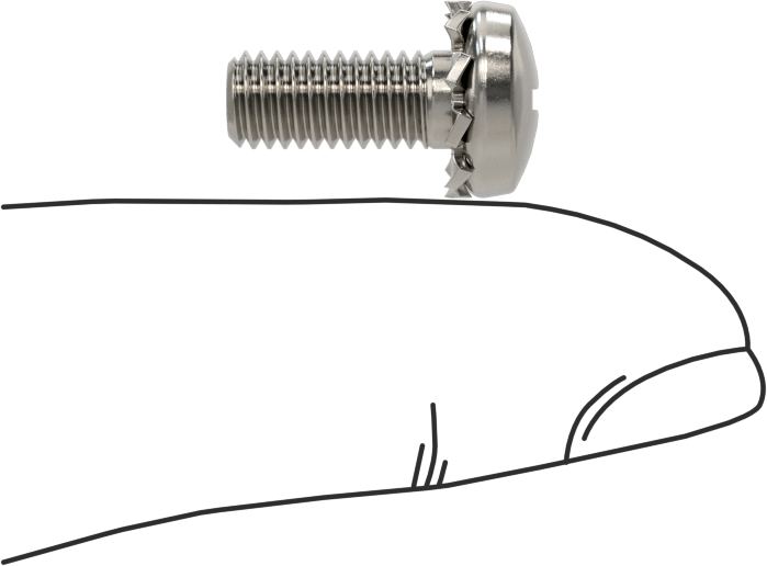 Paslanmaz Çelik Silindir Başlı Vidalar, Dış Dişli Pul ile, M5 x 0,8 mm Diş, 12 mm Uzunluk