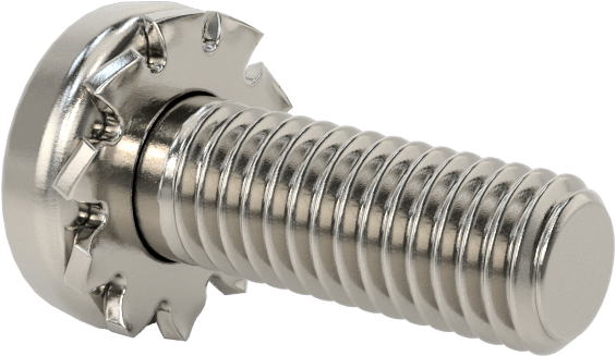 Paslanmaz Çelik Silindir Başlı Vidalar, Dış Dişli Pul ile, M5 x 0,8 mm Diş, 14 mm uzunluk